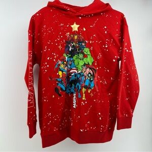 Marvel Avengers Kids 12/13 Red “Christmas Tree” Hoodie